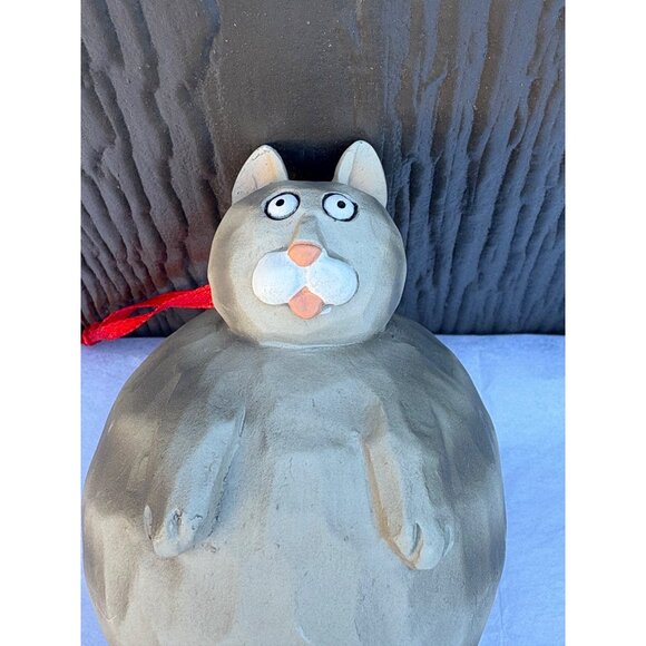 Midwest Season of Cannon Falls Resin Fat Cat Hanging Christmas Tree Ornament - Picture 2 of 4